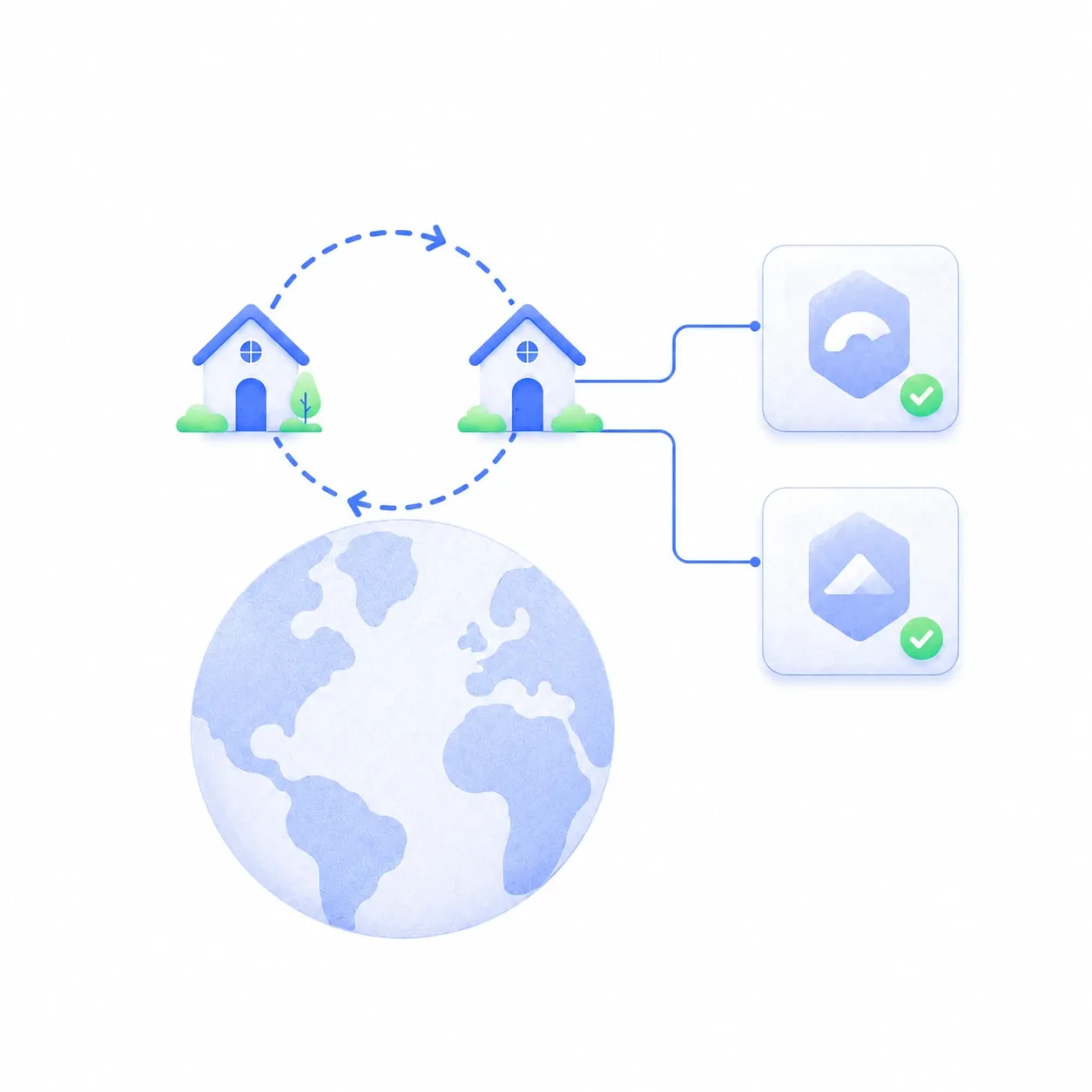 An illustration of a residential IP performing brand protection tasks